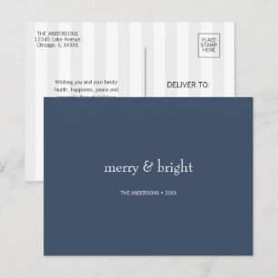 Moderner Weihnachtsurlaub in der Mergelinie Feiertagspostkarte