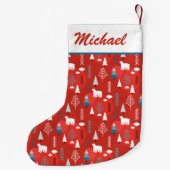 Moderner Weihnachtsurlaub Polar Bär Personalisiert Kleiner Weihnachtsstrumpf (Rückseite)