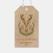 Moderner Weihnachtswinterwald Geschenkanhänger (Vorderseite)