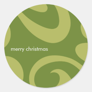 Moderner Weihnachtswirbelsticker - Grün Runder Aufkleber