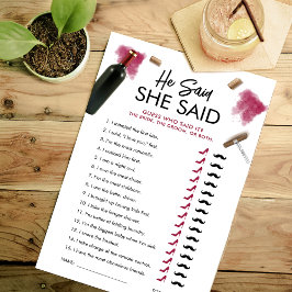 Moderner Wein - er sagte, sie sagte Game Card