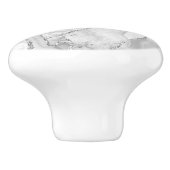 Moderner Weißagate Silver Abstrakter Marmor Keramikknauf (Seitenansicht)