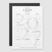 Moderner Weißer 2027 Kalender Geschäftslogo Magnet (Vorne/Hinten)