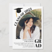 Moderner, weißer 5 Foto Abschluss Einladung (Vorderseite)