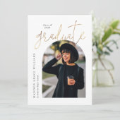 Moderner Weißer Abschluss Einladung (Stehend Vorderseite)