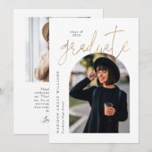 Moderner Weißer Abschluss Einladung (Vorne/Hinten)