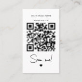 Moderner weißer Bestell-Danke-QR-Code Visitenkarte (Rückseite)