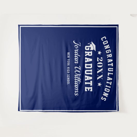 Moderner weißer blauer Abschluss Foto Prop Hinterg Wandteppich (Vorderseite (Horizontal))