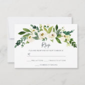 Moderner Weißer Blumengarten Hochzeitsfeier UAWG RSVP Karte (Vorderseite)