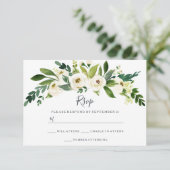 Moderner Weißer Blumengarten Hochzeitsfeier UAWG RSVP Karte (Stehend Vorderseite)