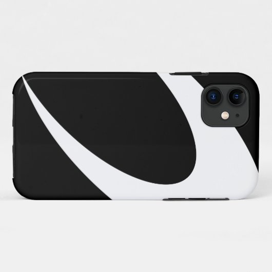 Moderner weißer Boomerang-Kurven Schwarzer Hinterg Case-Mate iPhone Hülle (Rückseite (Horizontal))