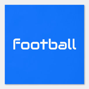Moderner weißer FUSSBALL-Text auf hellblau Tapete