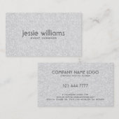 Moderner weißer Glitzer und Glitzern Visitenkarte (Vorne/Hinten)