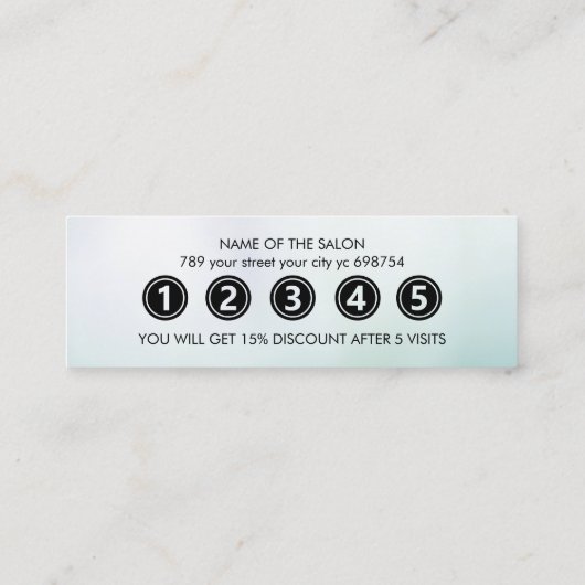 Moderner weißer Gradient Beauty Salon Treuekarte (Rückseite)