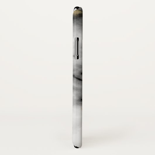 Moderner weißer grauer Marmor mit Goldband-Monogra Case-Mate iPhone Hülle (Hinten/Rechts)