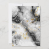 Moderner weißer, grauer Marmor mit goldener Schlei Einladung (Rückseite)