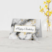 Moderner weißer, grauer Marmor mit goldener Schlei Karte (Gelbe Blume)