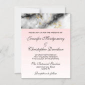 Moderner weißer, grauer Marmor mit goldener Schlei Magneteinladung (Vorderseite)