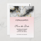 Moderner weißer, grauer Marmor mit goldener Schlei Postkarte (Vorne/Hinten)