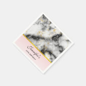 Moderner weißer, grauer Marmor mit goldener Schlei Serviette (Ecke)