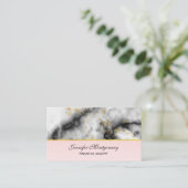 Moderner weißer, grauer Marmor mit goldener Schlei Visitenkarte (Stehend Vorderseite)