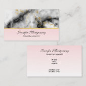 Moderner weißer, grauer Marmor mit goldener Schlei Visitenkarte (Vorne/Hinten)