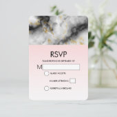 Moderner weißer grauer Marmor mit goldfarbener Hoc RSVP Karte (Stehend Vorderseite)