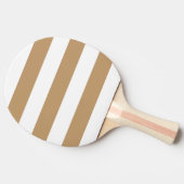 Moderner weißer, kamelbrauner Streifen Tischtennis Schläger (Seitenansicht)