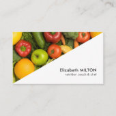 Moderner, weißer Koch pflanzlicher Ernährung Visitenkarte (Vorderseite)