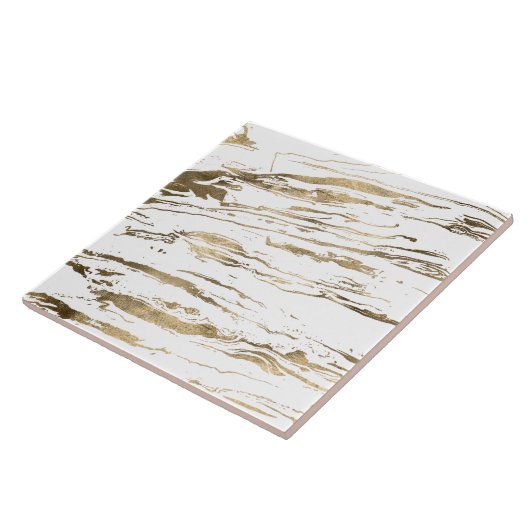 Moderner weißer Marmor Abstrakt Fliese (Seite)