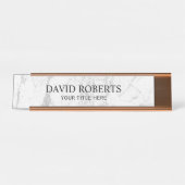 Moderner weißer Marmor Beruflich Schreibtischnamensplakette (Vorderseite )