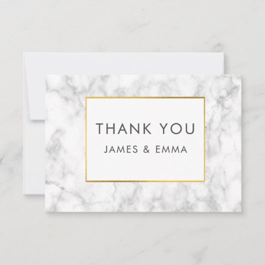 Moderner weißer Marmor Dankeskarte (Vorderseite)