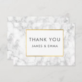 Moderner weißer Marmor Dankeskarte (Vorne/Hinten)