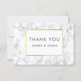 Moderner weißer Marmor Dankeskarte
