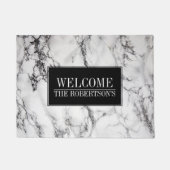 Moderner weißer Marmor - Empfang Fußmatte (Vorderseite)