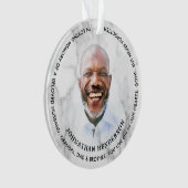 Moderner, weißer Marmor im Foto der Erinnerung Ornament (Vorderseite)