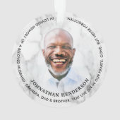 Moderner, weißer Marmor im Foto der Erinnerung Ornament (Rückseite)