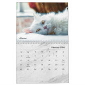 Moderner weißer Marmor - kundenspezifisches Foto m Kalender (Feb 2026)