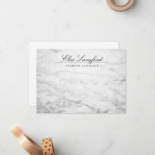 Moderner weißer Marmor Luxus Designer Flachbildsch Mitteilungskarte (Vorderseite/Rückseite Beispiel)