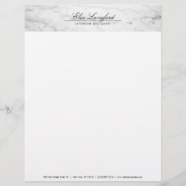 Moderner weißer Marmor Luxus Designer Letterhead Briefkopf