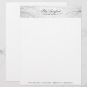 Moderner weißer Marmor Luxus Designer Letterhead Briefkopf (Vorne/Hinten)