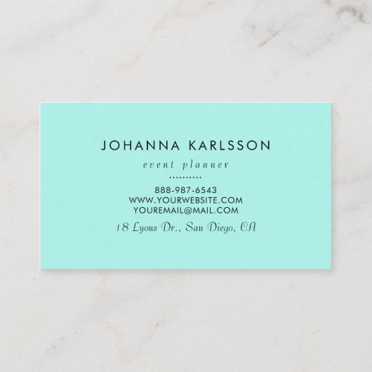 Moderner weißer Marmor mit Aqua Block Business Car Visitenkarte (Rückseite)