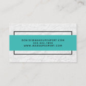 Moderner weißer Marmor mit Aqua Visitenkarte (Rückseite)