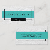 Moderner weißer Marmor mit Aqua Visitenkarte (Vorne/Hinten)