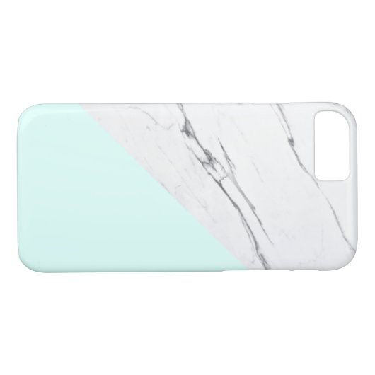 Moderner, weißer Marmor mit Aquakultur Case-Mate iPhone Hülle (Rückseite (Horizontal))