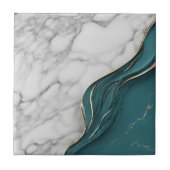 Moderner weißer Marmor mit dunklem Aquamarinen und Fliese (Vorderseite)