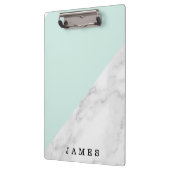 Moderner weißer Marmor mit kleinem, robustem Clipb Klemmbrett (Links)