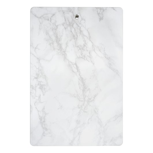 Moderner weißer Marmor mit rosa Block Personalisie Mini Klemmbrett (Rückseite)
