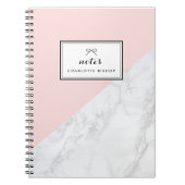 Moderner weißer Marmor mit rosa Block Personalisie Notizblock (Vorderseite)