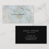 Moderner weißer Marmor Silberner Glitzer iridescen Visitenkarte (Vorne/Hinten)